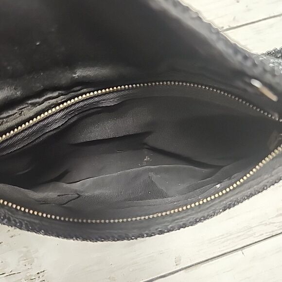Vintage Black Beaded Sparkling Small Clutch Bag Purse Handbag - Picture 7 of 9